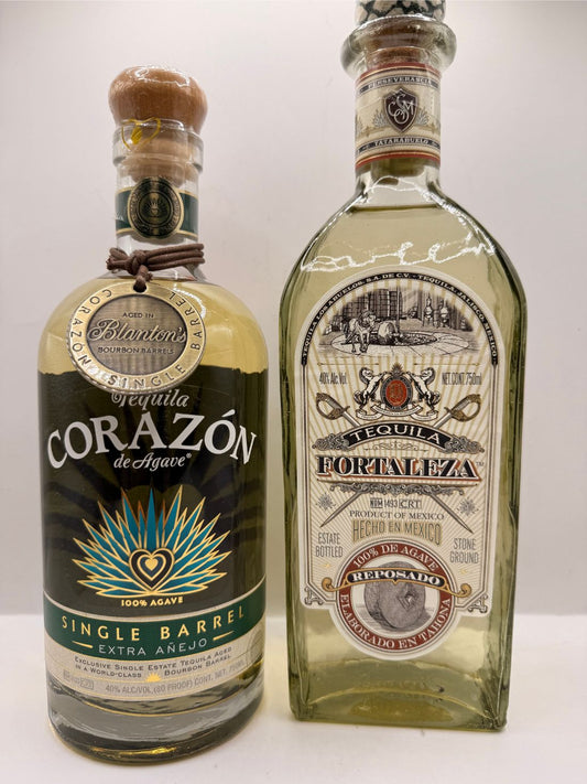PITCH Corazon Extra Anejo Tequila finished in Blanton's Boomerang Single Barrel, and Fortaleza Reposado Tequila