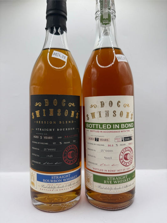 Doc Swinson’s 5 year Bourbon and BIB Rye