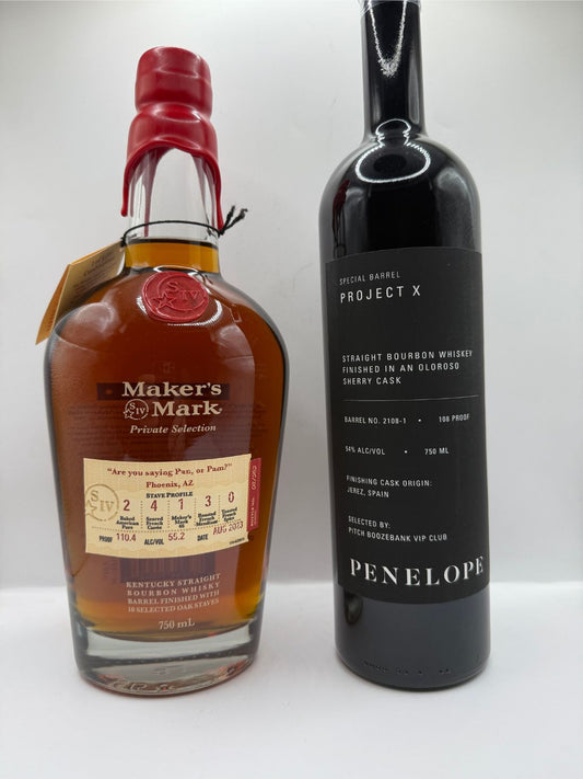 MM/X - PITCH Booze Bank VIP Club Penelope Project X Oloroso Finished Single Barrel Bourbon, PITCH/Maker’s Mark Single Barrel