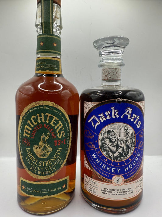 Michters Barrel Strength Rye / Dark Arts Blunt Blent 8 year Straight Rye finished in Armagnac and Madeira Casks