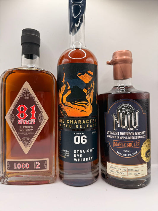 Nulu maple Brûlée, single barrel, bourbon, 81 Spirits, low rye bourbon, rare character batch six 2025 limited release rye