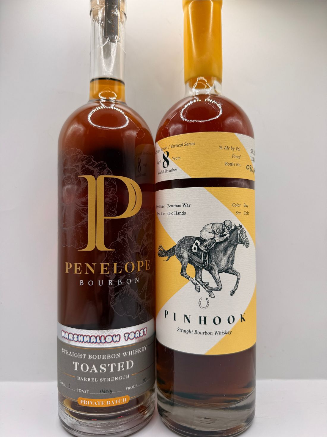 Penelope marshmallow toast, limited release, Pinhook eight year vertical series single barrel Bourbon
